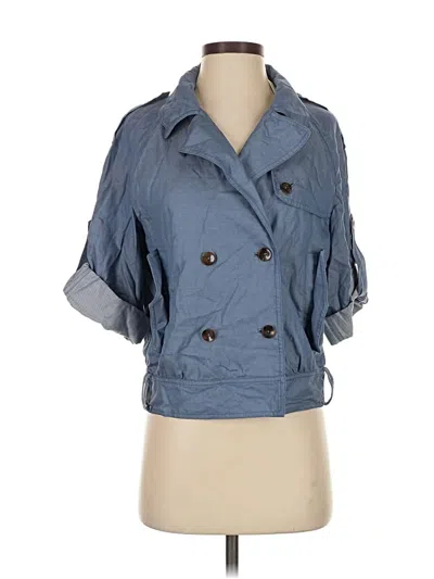 Pre-owned Dessu 3/4 Sleeve Button Down Shirt In Blue