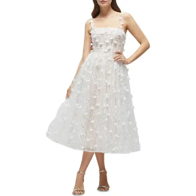 Dessy Collection 3d Floral Cocktail Dress In Ivory