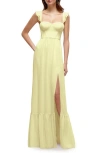 Dessy Collection Bustier Maxi Dress In Butter Yellow