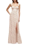 Dessy Collection Bustier Maxi Dress In Coquette Floral Print
