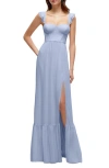 Dessy Collection Bustier Maxi Dress In Sky Blue