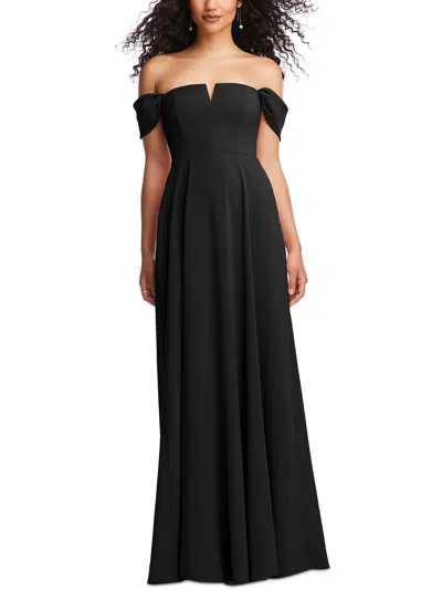 Dessy Collection By Vivian Diamond Womens Solid Polyester Evening Dress In Black