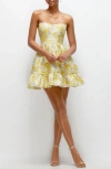 Dessy Collection Cat Eye Strapless Cocktail Minidress In Golden Yellow