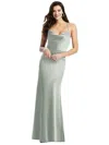 Dessy Collection Cowl-neck Criss Cross Back Slip Dress