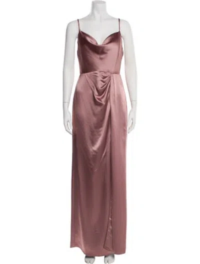 Pre-owned Dessy Collection Cowl Neck Long Dress W/ Tags In Pink