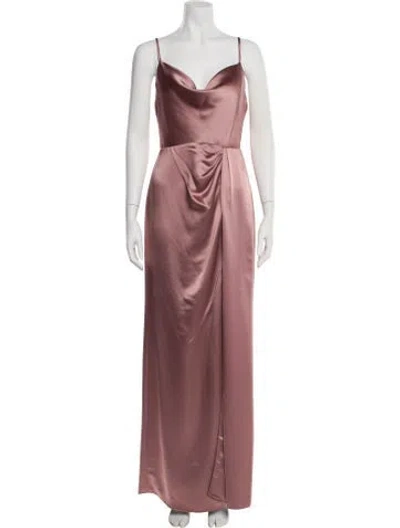 Pre-owned Dessy Collection Cowl Neck Long Dress W/ Tags In Pink