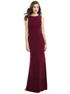 Dessy Collection Draped Backless Crepe Dress With Pockets In Red