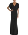 DESSY COLLECTION DESSY COLLECTION FAUX WRAP SPLIT SLEEVE MAXI DRESS