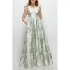 Dessy Collection Floral Corset Gown In Sage Cottage Rose