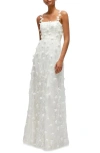Dessy Collection Floral Embroidered Gown In Ivory