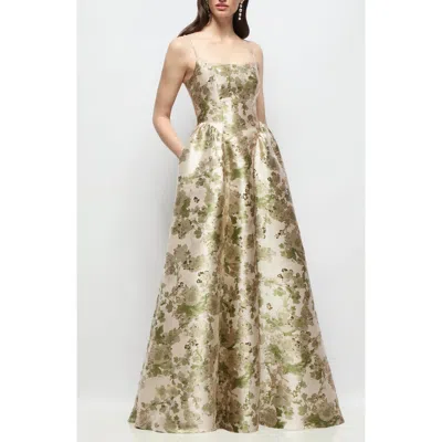 Dessy Collection Jilian Metallic Sleeveless Gown In Multi