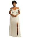 Dessy Collection Off-the-shoulder Flounce-sleeve Gown