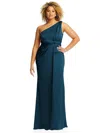 Dessy Collection One-shoulder Satin Gown
