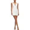 Dessy Collection Rhinestone Bow Detail Metallic Tweed Sheath Dress In Ivory Shimmer