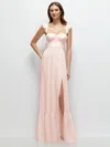 Dessy Collection Ruffle Strap Chiffon Bustier Maxi Dress With Ruffle Hem A-line Skirt