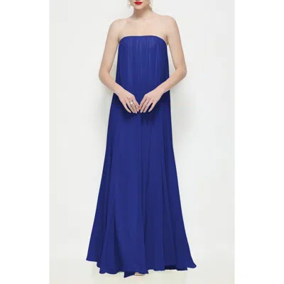 Dessy Collection Silvie Strapless Lux Chiffon Trapeze Gown In Animal Print