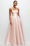 Dessy Collection Sleeveless Satin Gown In Blush
