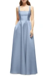 Shop Dessy Collection Sleeveless Satin Gown In Cloudy