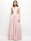Dessy Collection Square-neck Satin Maxi Dress With Full Skirt