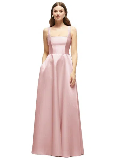 Dessy Collection Square-neck Satin Maxi Dress With Full Skirt