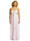 Dessy Collection Strapless Empire Waist Cutout Maxi Dress With Covered Button Detail