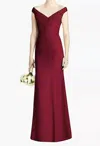 Dessy Fit And Flare Wedding Dress In Burgundy