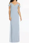 Dessy Matte Chiffon Full-length Bridesmaid Dress In Mist In Gray