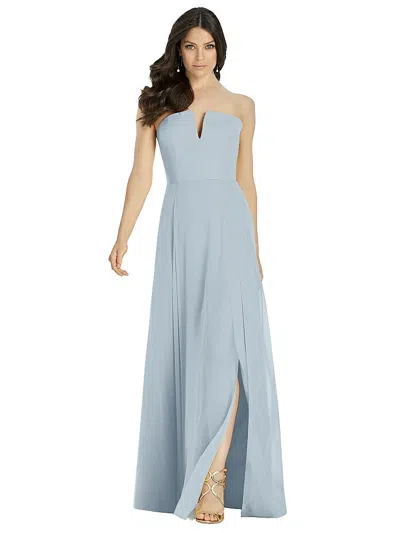 Dessy Collection Strapless Notch Chiffon Maxi Dress In