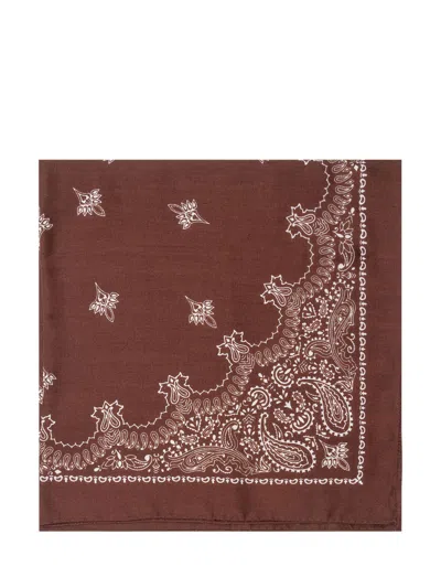 Destin 90x90 Wool Bandana Scarf In Brown