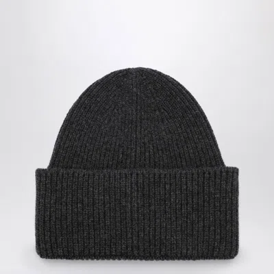 Destin Anthracite Grey Cashmere Blend Beanie In Black