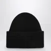 Destin Blue Navy Cashmere Blend Beanie In Black