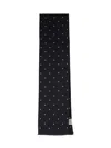 Destin Black Polka Dot Silk Scarf In Black