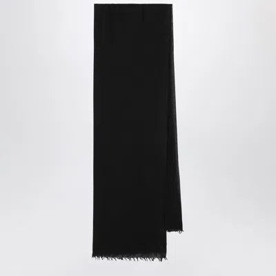 DESTIN BLACK SILK AND CASHMERE-BLEND SCARF