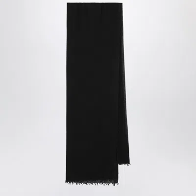 DESTIN BLACK SILK AND CASHMERE-BLEND SCARF