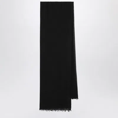 Destin Black Silk And Cashmereblend Scarf