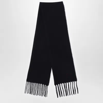 Destin Black Wool And Cahsmere Scarf In Red