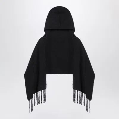 DESTIN BLACK WOOL HOODED CAPE