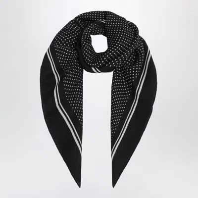 Destin Black Wool Polka-dot Bandana