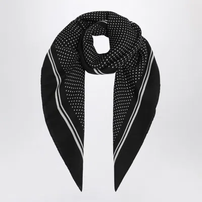 Destin Black Wool Polkadot Bandana