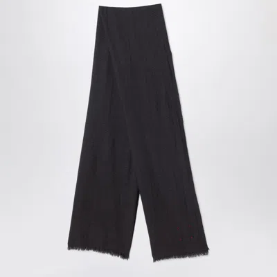 Destin Black/beige Check Wool Scarf