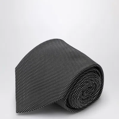 Destin Black/white Silk Small Polka Dot Tie