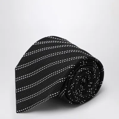 DESTIN BLACK/WHITE SILK TIE