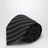 Destin Black/white Silk Tie In Blue