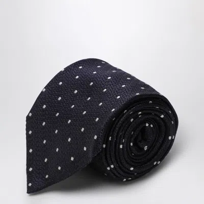 DESTIN BLUE/WHITE POLKA DOT SILK TIE