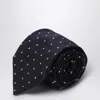 Destin Blue/white Polka Dot Silk Tie In Blue