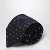 Destin Blue/white Polka Dot Silk Tie In Blue