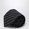 Destin Black/white Silk Tie In Blue