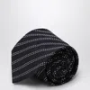 Destin Striped-pattern Silk Tie In Black
