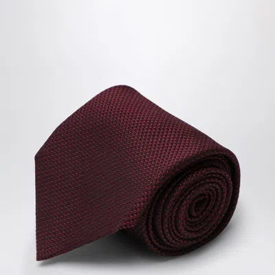 Destin Bordeaux-coloured Silk Tie In Burgundy