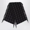 Destin British Green Check Wool And Cashmere Shawl
